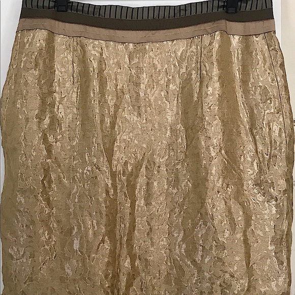 Philosophy Di Alberta Ferretti Gold Brocade Skirt - Picture 6 of 9